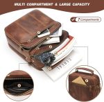 Jack&Chris Leather Man Purse Shoulder Bag,Small Mens Crossbody Messenger Bags for Work,Men Satchel Handbag - Image 3